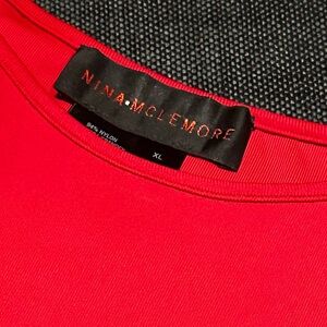 Vibrant Red Short Sleeve Women's Shirt by  Designer Nina McLemore